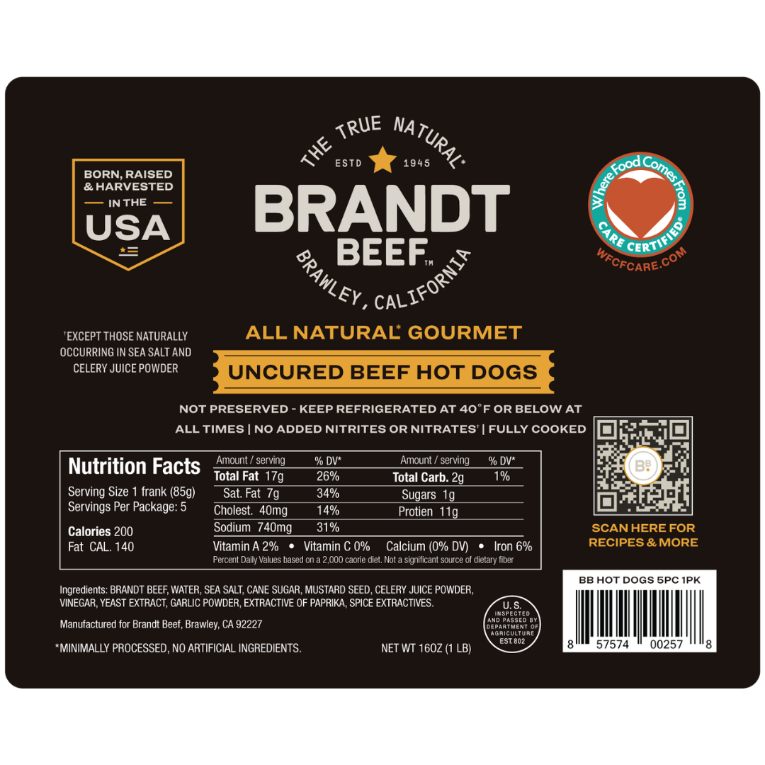 Brandt All Natural Beef Hot Dogs image 3